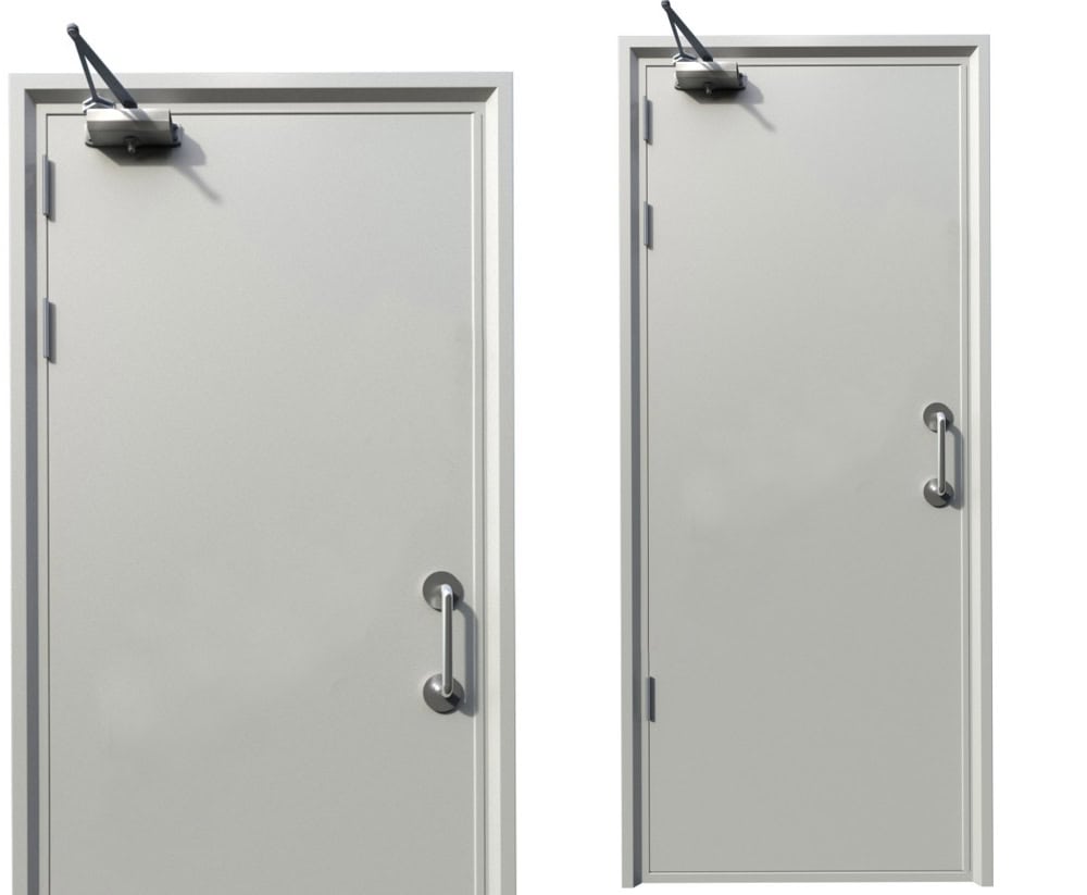 Cửa thép chống cháy được sản xuất từ các tấm thép chất lượng cao và được gia cường để chịu được nhiệt độ cao trong một khoảng thời gian nhất định